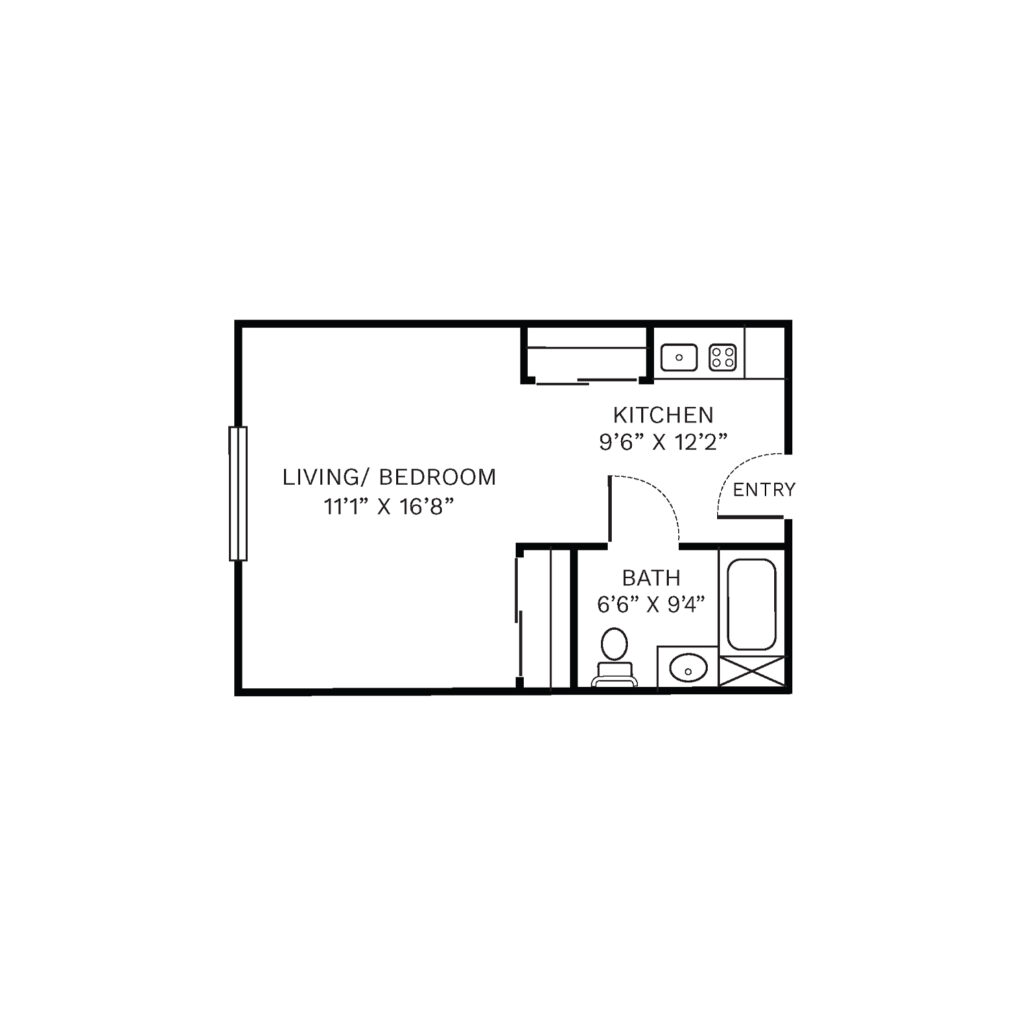 Independent Living Studio floor plan image.